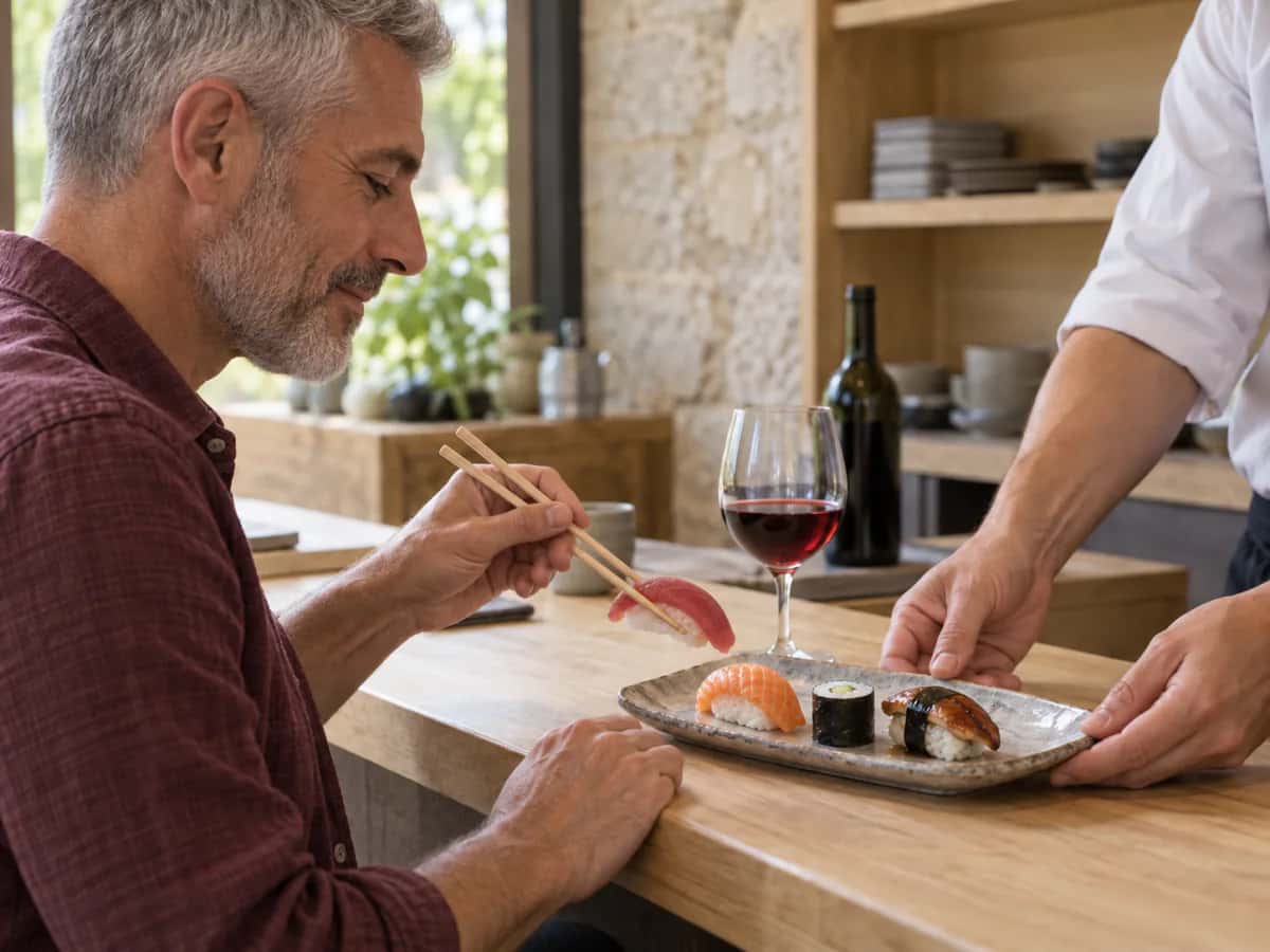 Sushi and Beaujolais: a love affair of east and west ❤️