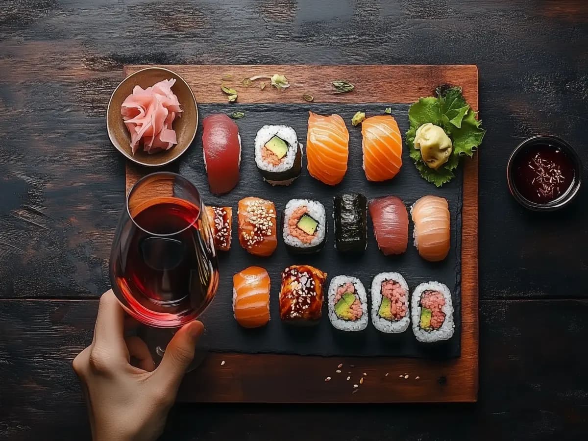 Sushi and Beaujolais: a love affair of east and west ❤️